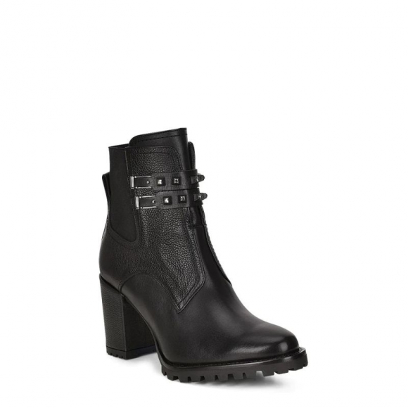 Cuadra Women's Black Combined Leather Urban Ankle Bootie With Crystals | New Arrivals