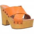 WOMEN'S DINGO DRIFTWOOD LEATHER SANDAL-ORANGE | FREE SHIPPING