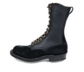 White's Boots | Men's Block Heel Logger-Black Rough Cut | Free Shipping